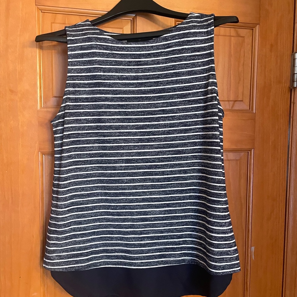 Banana Republic Navy and White Striped Tank Top